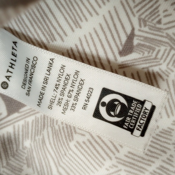 Athleta Womens Leggings Sz M Palms Up for Anything White Grey Pockets Workout - Picture 5 of 8